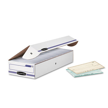 Bankers Box® Stor-file Check Boxes, 9.25" X 25" X 4.13", White-blue, 12-carton freeshipping - TVN Wholesale